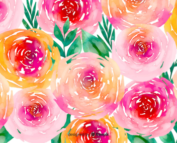 Fleurs roses à l'aquarelle