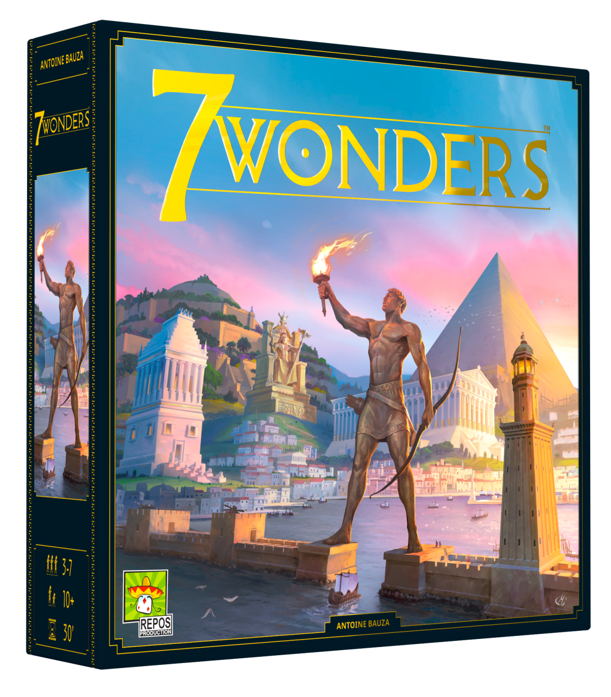 Image du jeu avec le Colosse de Rhodes et une cité antique derrière
