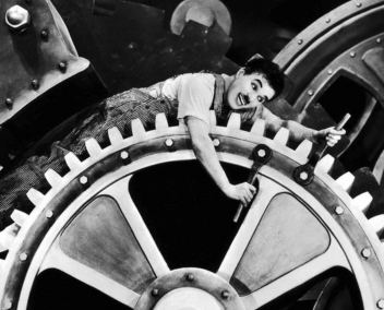 Photogramme de Les temps modernes, Charlie Chaplin, 1936
