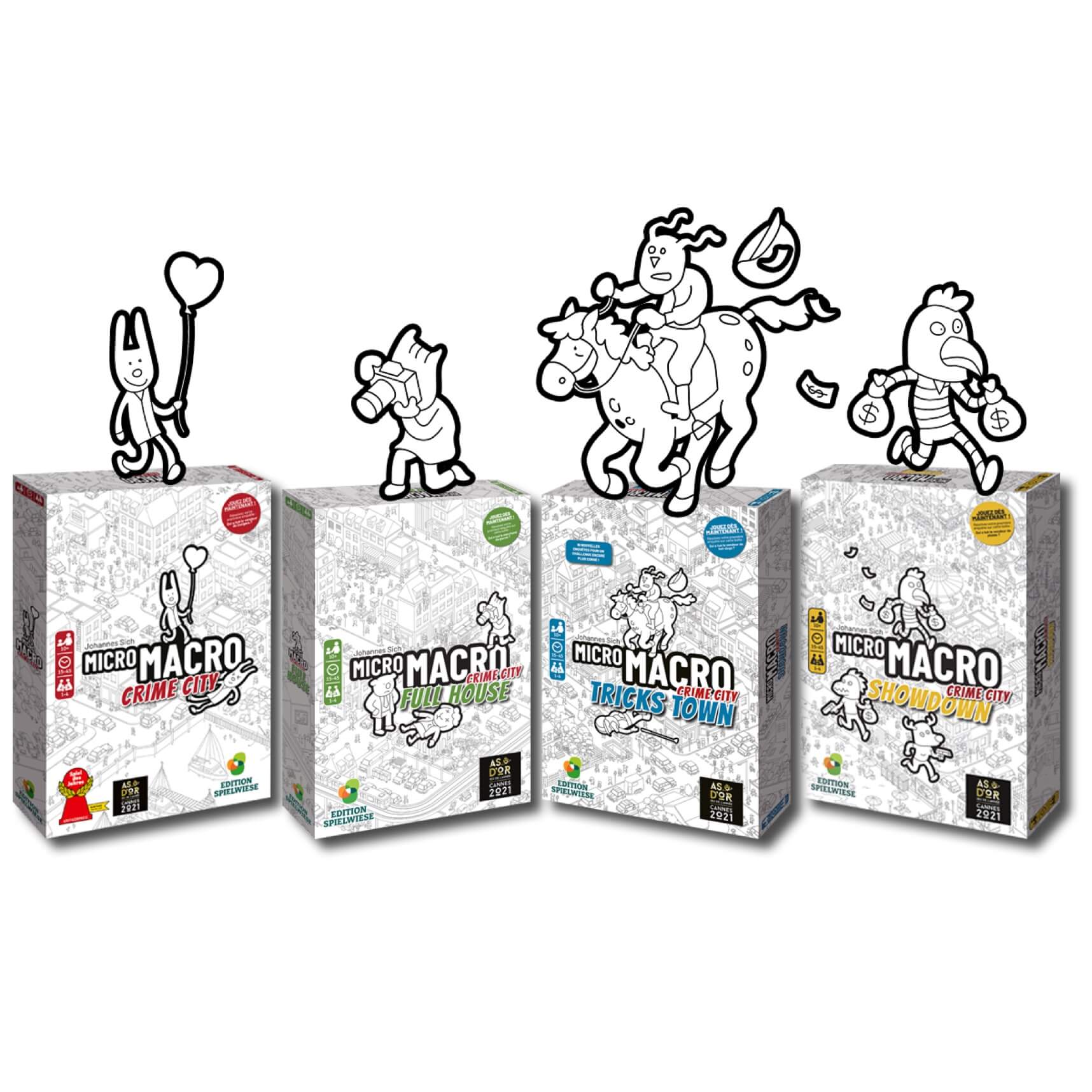 Images des quatre jeux de la série Micro Macro