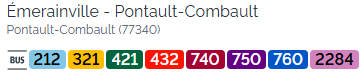 Arrêt gare d'emerainville bus 212 321 421 432 740 750 760 2284