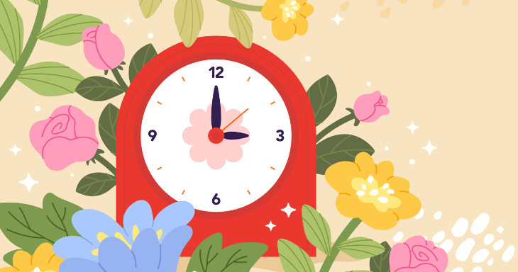 horloge avec des fleurs