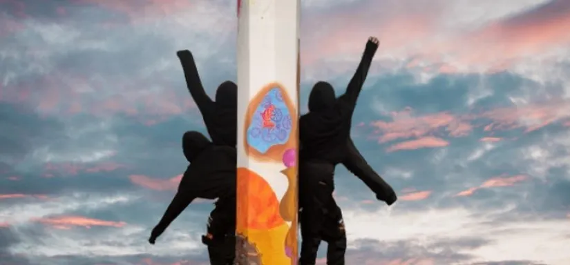 Œuvre abstraite d'un élève de terminale illustrant la métamorphose